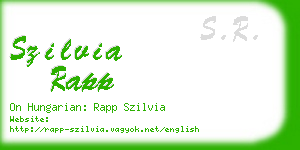 szilvia rapp business card